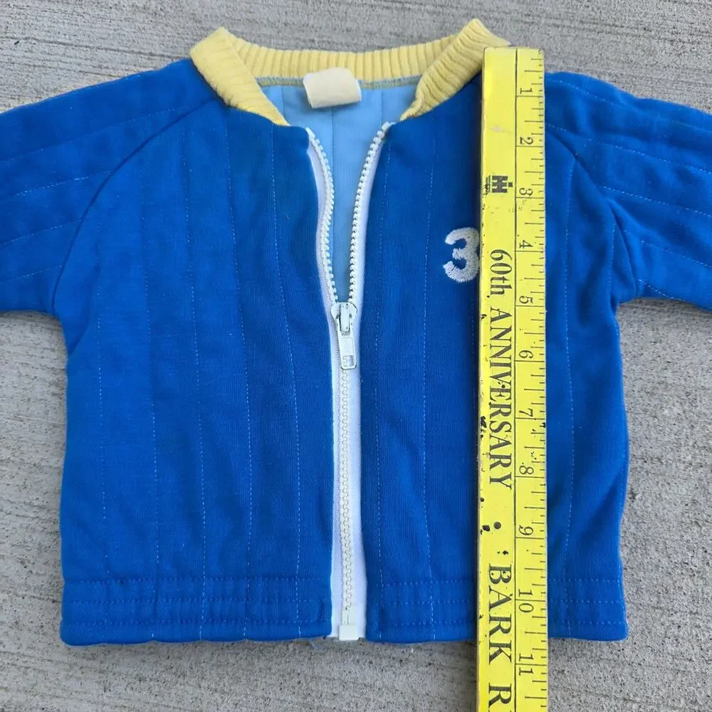 Vintage 80s Baby Quilted Outfit Set Carter’s Blue Overalls Jacket Blue #34